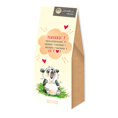 Sachet Lentilles au Chocolat Panda Maman Je t'aime 80g Art Grafik