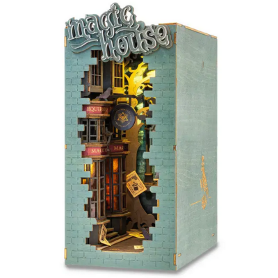 Kit Maquette Serre-livres Ruelle 3D miniature à fabriquer Magic House 18x10x25 cm Bookshelf insert