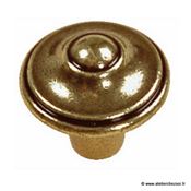 Bouton de meuble rustique zamak bronze vieilli Ø30