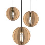 Patron luminaire en carton - Abat-jour Suspension Boule Lumi2 en 3 tailles