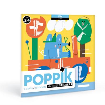 Mes premières Gommettes 6 cartes Ville 96 Stickers 2 ans Poppik