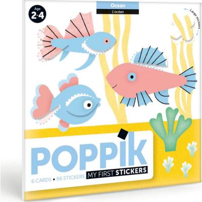 Mes premières Gommettes 6 cartes Océan 96 Stickers 2 ans Poppik