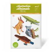 Paper Toys 4 Animaux Crocodile Koala Kangourou Ornithorynque 8 à 29 cm Pukaca