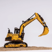 Maquette Engin Chantier Pelleteuse Excavateur 21cm Puzzle 3D 395 pièces TG508K Rokr