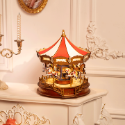 Kit Maquette Carrousel Classique Puzzle 3D Bois Musical et Lumineux 265 pièces AMC01 Rolife