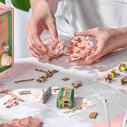 Kit Maquette 3D Puzzle Tram Téléviseur Rose Sakura Dreamy Tour 24x18x36 cm AMT02 Music Dreamer Rolife
