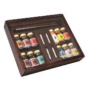 Coffret Calligraphie 12 flacons 10ml Encres d'Artistes Colorées Porte-plume et Plumes Sennelier