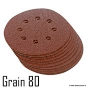 10 disques abrasifs corindon grain 80 autoagrippants 15 cm