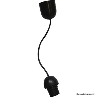 Monture électrique noire pour luminaire suspension E27- 60 W