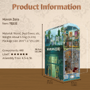 Kit Maquette Book Nook Refuge Zero 26.3x9.8x19 cm TQ132 Serre-livres Haven Zero Miniature 3D