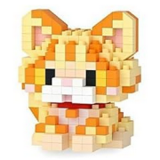 Mini-briques Petit Chat Orange 4.8x4x5.4 cm 296 pièces K221 Pet Day Mini Blocs de construction Mekansm