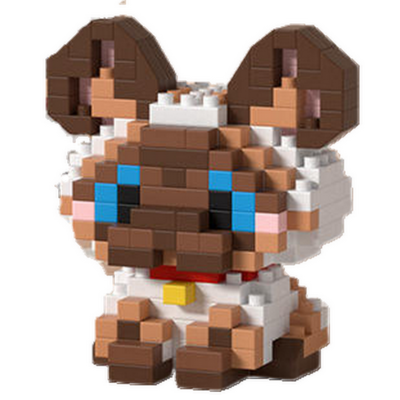 Mini-briques Petit Chat siamois 5.2x5.2x5.7 cm 285 pièces K219 Pet Day Mini Blocs de construction Mekansm