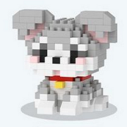 Mini-briques Petit Chien Gris Schnauzer 5.2x4.4x5.1cm 202 pièces  K216 Pet Day Mini Blocs de construction Mekansm