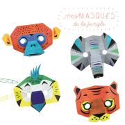 Kit créatif 4 Masques 3D Animaux de la Jungle Pirouette Cacahouète