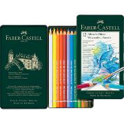 Crayons de couleur Aquarellables Albrecht Dürer Boîte métal 12 couleurs Faber Castell