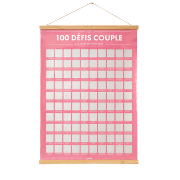 Poster à gratter 100 Défis Couple à Réaliser en Amoureux 50x70 cm Opari