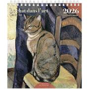 Mini-Calendrier Chevalet 2026 Le Chat dans l'Art 12 illustrations 14X16 cm Ed du Désastre