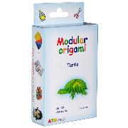 Kit pliage Origami 3D Tortue verte 10x13 cm 234 modules Modular Origami ATH Press