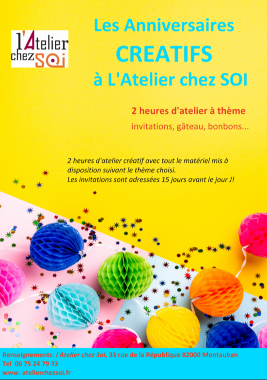 Anniversaires Creatifs Pour Enfants A Montauban Au Magasin L Atelier Chez Soi Anniversaires Creatifs Pour Enfants A Montauban Au Magasin L Atelier Chez Soi