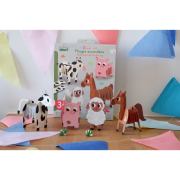 Coffret Pliages accordéon 4 Animaux de la Ferme 3 ans Crealign