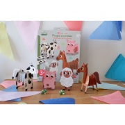 Coffret Pliages accordéon 5 Animaux de la Ferme 3 ans Crealign