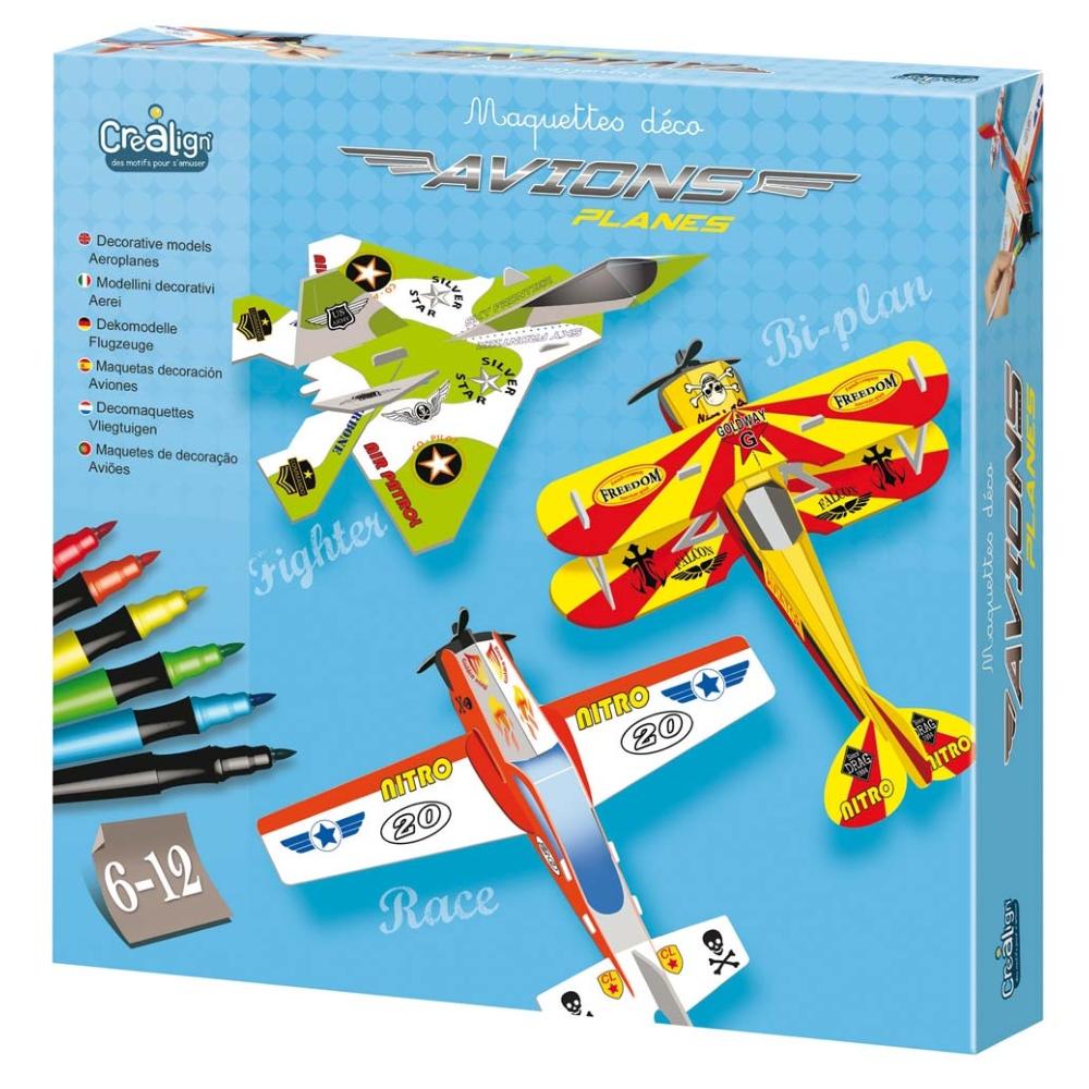 3 Avions Jouet Enfants Avec Catapulte - Polystyrène LED Clignotantes | Jeu Extérieur Intérieur