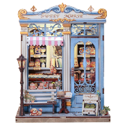 Kit Maquette Sweet Marie 20x15x16 cm CWGC207 Boutique Confiserie 3D avec Terrasse Cutebee