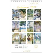 Calendrier mural Luxe 2027 Claude Monet 12 illustrations 12 mois Doré Or chaud 49X29 cm Ed Desastre