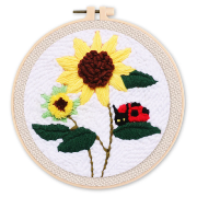 Kit Punch Needle Tournesols Coccinelle Ø20cm Figure d'Art