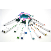 Marqueurs Acrylique Graph'It Go 12 couleurs Panorama Double-Pointe Sans amorçage