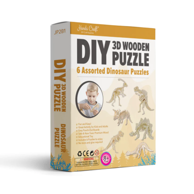 Kit 6 Maquettes Bois 3D Dinosaures à construire