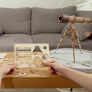 Maquette en bois Télescope Monoculaire 33 cm avec Trépied ST004 314 pièces Rokr