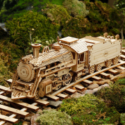 Maquette Bois Locomotive à vapeur 30cm Puzzle 3D Echelle 1/80 MC501