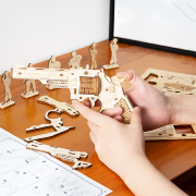 Maquette Bois Pistolet Corsac M60 24cm Puzzle 3D de 102 pièces LQ401 Rokr