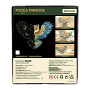 Puzzle en Bois 200 pièces Chouette Bleue 28x29cm TA004 Puzzle Paradise Rowood