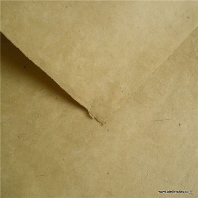 Papier népalais uni couleur Sable Feuille 50x75 cm Lokta Fait-main