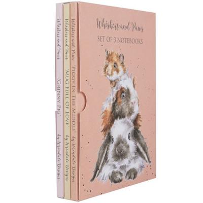 Coffret 3 Carnets Lapin Hamster A6 assortis Wrendale