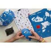 Kit créatif Globe à fabriquer 27 cm et stickers Pirouette Cacahouète