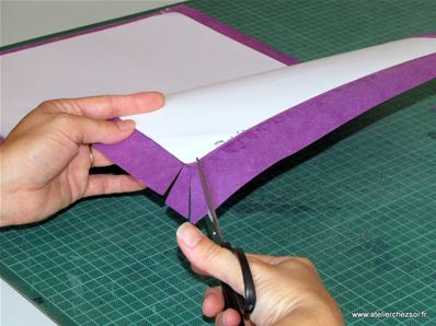 Tuto DIY cahier papier déco - angle de la couverture