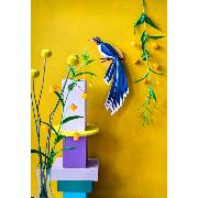 Oiseau de Paradis Bleu Flores 37cm Décoration murale 3D Studioroof