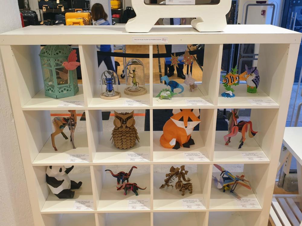 Exposition Jouets et Créations en carton L'Atelier Chez Soi - Galeries Lafayette - Montauban - Sept 2020