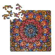 Mini-Puzzle Q11-4 Casse-tête Gold Mandala 72 pièces 12.5x12.5 cm Curiosi