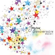 Carte double Joyeux Anniversaire Etoiles 16.5x16.5 cm Aerial Editor