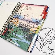 Agenda perpétuel Estampes Japonnaises Spirale 230p 17.5x21.5 cm Semainier Ed Desastre