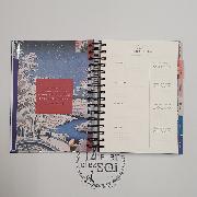 Agenda perpétuel Grues Japonaises Spirale 230p 17.5x21.5 cm Semainier Ed Desastre