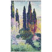 Calendrier mural Luxe 2027 Arbres dans l'Art 12 illustrations 12 mois Doré Or chaud 29X49 cm