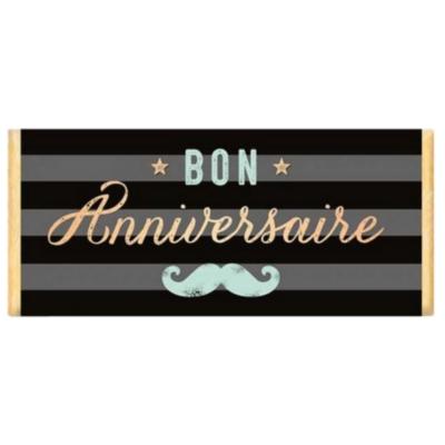 Tablette Chocolat Bio 30g Bon Anniversaire Moustache