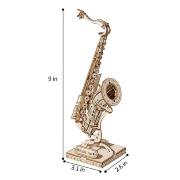 Maquette Bois Musique Saxophone 23 cm Puzzle 3D de 136 pièces