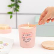 Bougie Surtout Je t'aime Maman Couvercle Bois Mr Wonderful