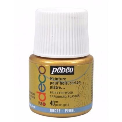 Peinture décorative acrylique Or Nacré 45ml Pébéo